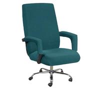CSYBYW Office Chair Cover Jacquard Armrest Swivel Chair Slipcovers Removable Stretch Universal Computer Chair Cover(Dark aqua,X-Large)