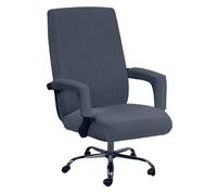 CSYBYW Office Chair Cover Jacquard Armrest Swivel Chair Slipcovers Removable Stretch Universal Computer Chair Cover(Dark gray,Large)
