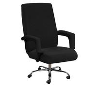 CSYBYW Office Chair Cover Jacquard Armrest Swivel Chair Slipcovers Removable Stretch Universal Computer Chair Cover(Black,Medium)