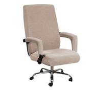 CSYBYW Office Chair Cover Jacquard Armrest Swivel Chair Slipcovers Removable Stretch Universal Computer Chair Cover(Khaki,X-Large)