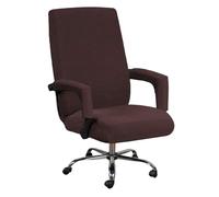 CSYBYW Office Chair Cover Jacquard Armrest Swivel Chair Slipcovers Removable Stretch Universal Computer Chair Cover(Brown,Large)
