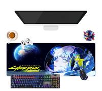 CSYJYMCFX Anime Cyberpunk Edgerunners Lucy Mouse Pad | Giant Washable Mouse Mat XL | Non-Slip Grip + Reinforced Edges (12, 31.5 x 11.8 x 0.12 inches)