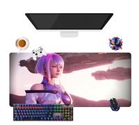 CSYJYMCFX Anime Cyberpunk Edgerunners Lucy Mouse Pad | Giant Washable Mouse Mat XL | Non-Slip Grip + Reinforced Edges (3, 35.4 x 15.7 x 0.12 inches)