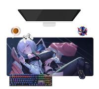 CSYJYMCFX Anime Cyberpunk Edgerunners Lucy Mouse Pad | Giant Washable Mouse Mat XL | Non-Slip Grip + Reinforced Edges (9, 35.4 x 15.7 x 0.12 inches)