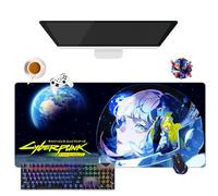 CSYJYMCFX Anime Cyberpunk Edgerunners Lucy Mouse Pad | Giant Washable Mouse Mat XL | Non-Slip Grip + Reinforced Edges (12, 35.4 x 15.7 x 0.12 inches)