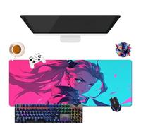 CSYJYMCFX Anime Cyberpunk Edgerunners Lucy Mouse Pad | Giant Washable Mouse Mat XL | Non-Slip Grip + Reinforced Edges (11, 31.5 x 11.8 x 0.12 inches)