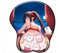 CSYJYMCFX Date a Live Tokisaki Kurumi Anime Non-Slip Silicone Mouse Mat with 3D Wrist Support Ergonomic Gel Cushion for Comfort & Pain Relief Desk Accessories for Office and Gaming