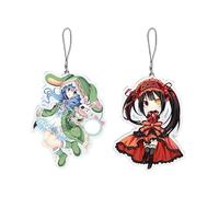 CSYJYMCFX Set of 2 Pendants - Bracelets - Buckles - Chains for Mobile Phones Anime Date a Live Tokisaki Kurumi Yatogami Tohka Tobiichi Origami - Charming Kawaii Gift for Anime Fans