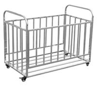 CSYQPDMBDL Ball Storage Rack, Ball Storage Cage, Outdoor Garage School Stackable Volleyball Cage With Wheels, Stainless Steel Basketball Holder(100x60x75cm)