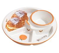 CSYQPDMBDL Divided Dinner Plates, Portion Control Plates, Dinner Plate for Candy Snack, Divided Plate with 4 Compartments Partition(Orange)