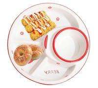 CSYQPDMBDL Divided Dinner Plates, Portion Control Plates, Dinner Plate for Candy Snack, Divided Plate with 4 Compartments Partition(Red)