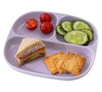 CSYQPDMBDL Divided Dinner Plates, Portion Control Plates, Divided Dinner Plate with 3 Compartment, Ceramic Simple Platte, Portion Control Tray for Grains/Veggies/Fruits(Purple)