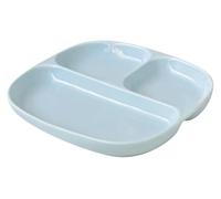 CSYQPDMBDL Divided Dinner Plates, Portion Control Plates, Divided Dinner Plate with 3 Compartment, Ceramic Simple Platte, Portion Control Tray for Grains/Veggies/Fruits(Blue)