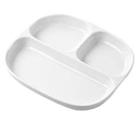 CSYQPDMBDL Divided Dinner Plates, Portion Control Plates, Divided Dinner Plate with 3 Compartment, Ceramic Simple Platte, Portion Control Tray for Grains/Veggies/Fruits(White)