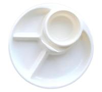 CSYQPDMBDL Divided Dinner Plates, Portion Control Plates, Divided Serving Platter for Portion Control, Round Ceramic Snack Dinner Plate for Home and Restaurant(White)
