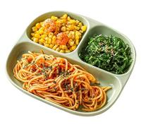 CSYQPDMBDL Divided Dinner Plates, Portion Control Plates, Divided Snack Serving Platte, Portion Divided Plate for Pastas/Vegetables/Fruits, Ceramic Simple Tray(Green)