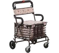 CSYQPDMBDL Folding Rollator, Rollator Walker, Press-sit And Shopping Scooter With Shopping Basket Can Be Quickly Folded With One Button, Easy To Store