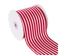 CSZD RIBBON 4 Inch Wide Wired Ribbon Red And White Striped Christmas Wired Ribbon 10yards Red Velvet and White Satin Ribbon for Christmas Tree,Holiday,Garland,Gifts,Wrapping,Wreaths,Bows(4inch Stripe)