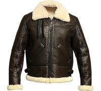 CT-10008 Men Genuine B3 Bomber Aviator Shearling Sheepskin Leather Winter Jacket RAF WW2 flying coat (UK, Alpha, XL, Regular, Regular, Leather)