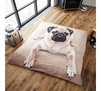 CT 3D Animal Design Luxurious Super Soft Warm and Cosy Throws Faux Fur Fleece Sofa and Bed Blankets GC (Pug Dog, King [200x240cms])