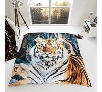 CT 3D Animal Design Luxurious Super Soft Warm and Cosy Throws Faux Fur Fleece Sofa and Bed Blankets GC (Tiger, King [200x240cms])