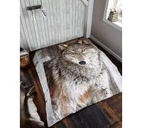 CT 3D Animal Designs Luxurious Super Soft Warm and Cosy Throws Faux Fur Fleece Sofa and Bed Blankets GC (Wolf, Double [150x200cms])