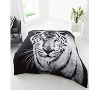 CT 3D Animal Designs Luxurious Super Soft Warm and Cosy Throws Faux Fur Fleece Sofa and Bed Blankets GC (White Tiger, Double [150x200cms])