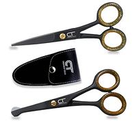 CT 4.5" Small Hair Scissors Set - Moustache & Beard Trimming for Men, Precise Facial Ear Nose Pubic Haircutting Round Tip Scissors for Baby Kids