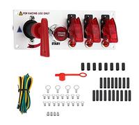 CT-CARID Ignition Switch Panel 12V Racing Car Engine Start Push Button Switch Panel Carbon Fiber LED Toggle Switches for Race Car RV Truck (Type 2)