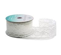 CT CRAFT LLC Delicate White Lace Ribbon, 1.5"(35mm) X 10 Yards, Floral Lace Trimming Bridal Wedding, Table Tops, Card Boxes, Gift, Sewing, Baby Shower. …