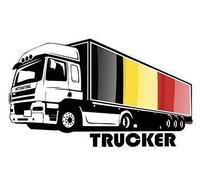 CT Design International Truck Lorry Driver Trucker Motif With Belgium Flag Vinyl Car Sticker 160x95mm