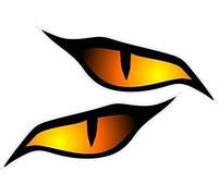 CT Design Pair Of Evil Eyes Eye Stickers Orange In Colour Vinyl Car Motorbike Helmet Sticker Decal each 70x30mm