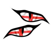 CT Design Pair Of Evil Eyes Eye Stickers With St Georges Cross England Flag Motif Vinyl Car Motorbike Helmet Sticker Decal each 70x30mm