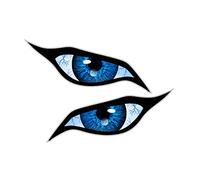 CT Design Pair Of Evil Eyes With Blue Bloodshot Iris Vinyl Drone Motorcycle Helmet Car Sticker Decal 70x30mm each