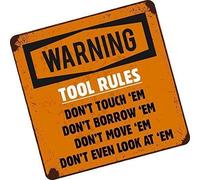 CT Design Tool Rules Don't ! Funny Tool Box Toolbox Chest Vinyl Car Sticker Decal Vinyl 100x100mm approx.