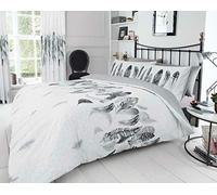 CT Feathers Pattern Luxurious Dream Catcher Printed Style Duvet Cover Sets Quilt Cover Sets Fully Reversible Bedding Sets (White, Single Size)