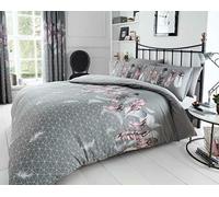 CT Feathers Pattern Luxurious Dream Catcher Printed Style Duvet Cover Sets Quilt Cover Sets Fully Reversible Bedding Sets (Grey, King Size)