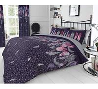 CT Feathers Pattern Luxurious Dream Catcher Printed Style Duvet Cover Sets Quilt Cover Sets Fully Reversible Bedding Sets (Purple, King Size)
