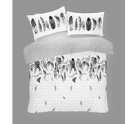 CT Feathers Pattern White Luxurious Duvet Cover Sets Quilt Cover Sets Reversible Bedding Sets GC (King)