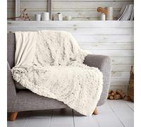 CT Hug and Snug Luxury Fluffy Fur Fleece Blanket Super Soft Warm Cosy Sofa and Bed Throws (Cream, Blanket/Throw (150x200cm))