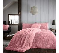 CT Hug and Snug Luxury Fluffy Fur Fleece Duvet Cover Sets Super Soft Warm Cosy Bedding Sets (Blush Pink, King Duvet Set)