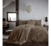 CT Hug and Snug Luxury Fluffy Fur Fleece Duvet Cover Sets Super Soft Warm Cosy Bedding Sets (Mink, Single Duvet Set)