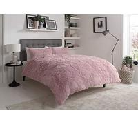 CT Hug and Snug Luxury Fluffy Fur Fleece Duvet Cover Sets Super Soft Warm Cosy Bedding Sets (Soft Pink, King Duvet Set)