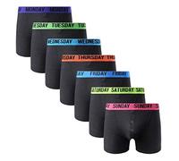 CT Men's 7pk Weekdays Boxer Shorts Underwear 7 Week Days Banded Trunks Small Medium Large XL 2XL Sizes (2X-Large) Black