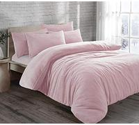 CT New Teddy Sherpa Fleece Luxurious Duvet Cover Sets Quilt Cover Sets Super Soft Warm Cosy Teddy Bear Fleece Bedding Sets (Pink, Single Duvet Set)
