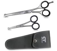 CT Pet Cat Dog Grooming Scissors Kit - 6 & 4.5 inch Hair Cutting Scissors Set, Japanese Stainless Steel Curved Blades with Safety Round Tips