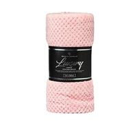 CT Popcorn Style Luxurious Throws Super Soft Warm Cosy Sofa and Bed Fleece Blankets (Blush Pink, King [200x240cms])