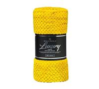 CT Popcorn Style Luxurious Throws Super Soft Warm Cosy Sofa and Bed Fleece Blankets (Ochre, Single [130x150cms])