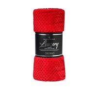 CT Popcorn Style Luxurious Throws Super Soft Warm Cosy Sofa and Bed Fleece Blankets (Red, King [200x240cms])