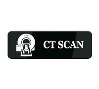 Ct Scan Sign, Signage White/Black Plastic Acrylic, 9" X 3' With Double Side Tape, Adhesive, Easy Mounting